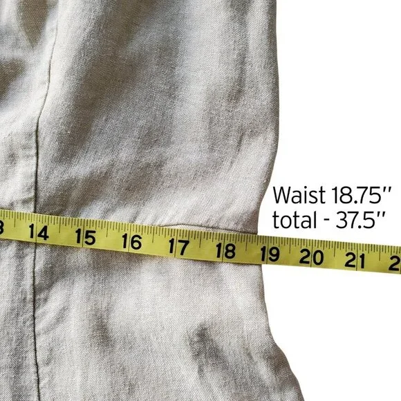 Fit & Flare Sleeveless Linen-Blend Midi Dress Color: Flax Linen XL - Picture 12 of 14